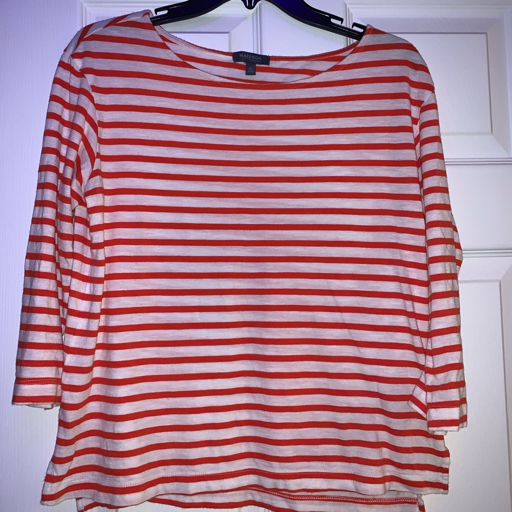 Madison, Size Small, striped Red shirt